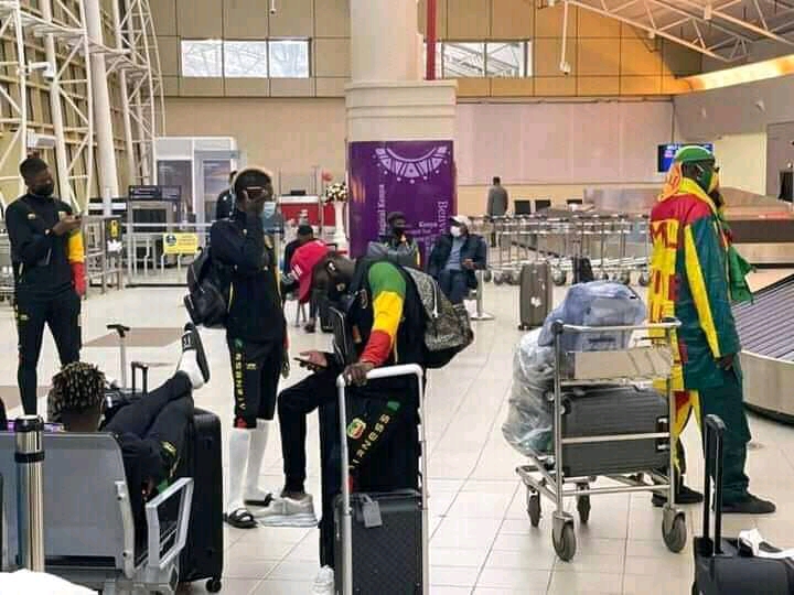 The aigles of Mali safely landed at the JKIA Nairobi