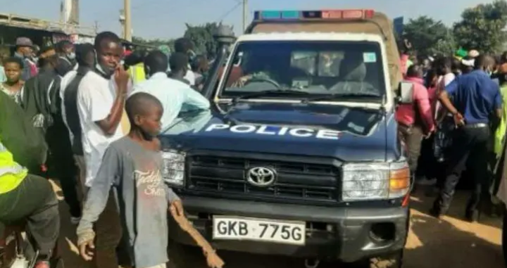 2 Police Officers And Manger Shot Dead By Armed Thugs Stealing Sh25 Million In Bank Robbery File image of a police vehicle at a crime scene